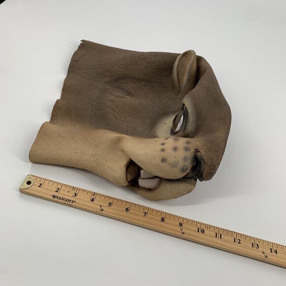 Latex Squirrel Mask Full Head Animal Mask Adult One Size Brown Tan Rodent Beaver - Picture 5 of 6